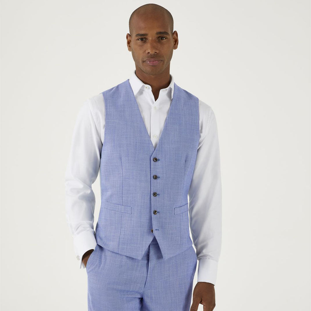 Baks MM10129 Redding Sky Blue Waistcoat - Baks Menswear Bournemouth