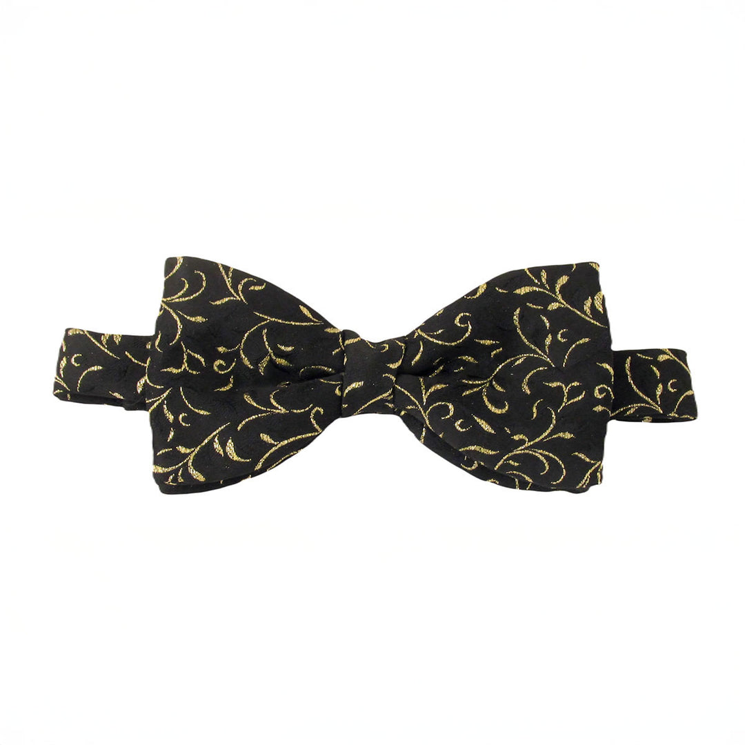 Black Gold Vine Lurex Bow Tie