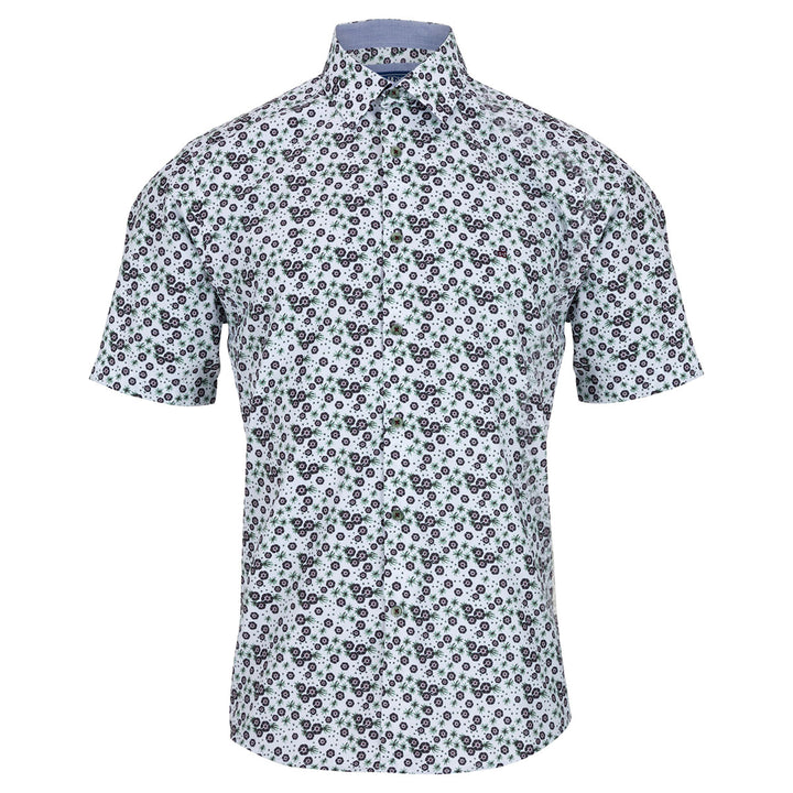 DG's Drifter Giovanni 121 14386SS 13 White Flower Short Sleeve Shirt