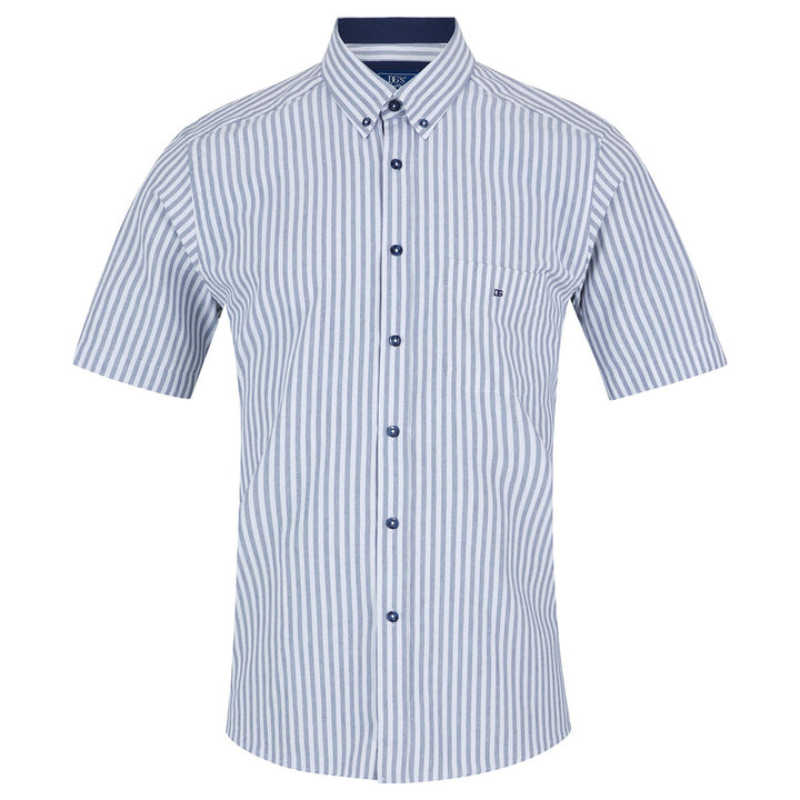 DG's Drifter Ivano 14802 18 Navy Short Sleeved Striped Shirt - Baks Menswear Bournemouth