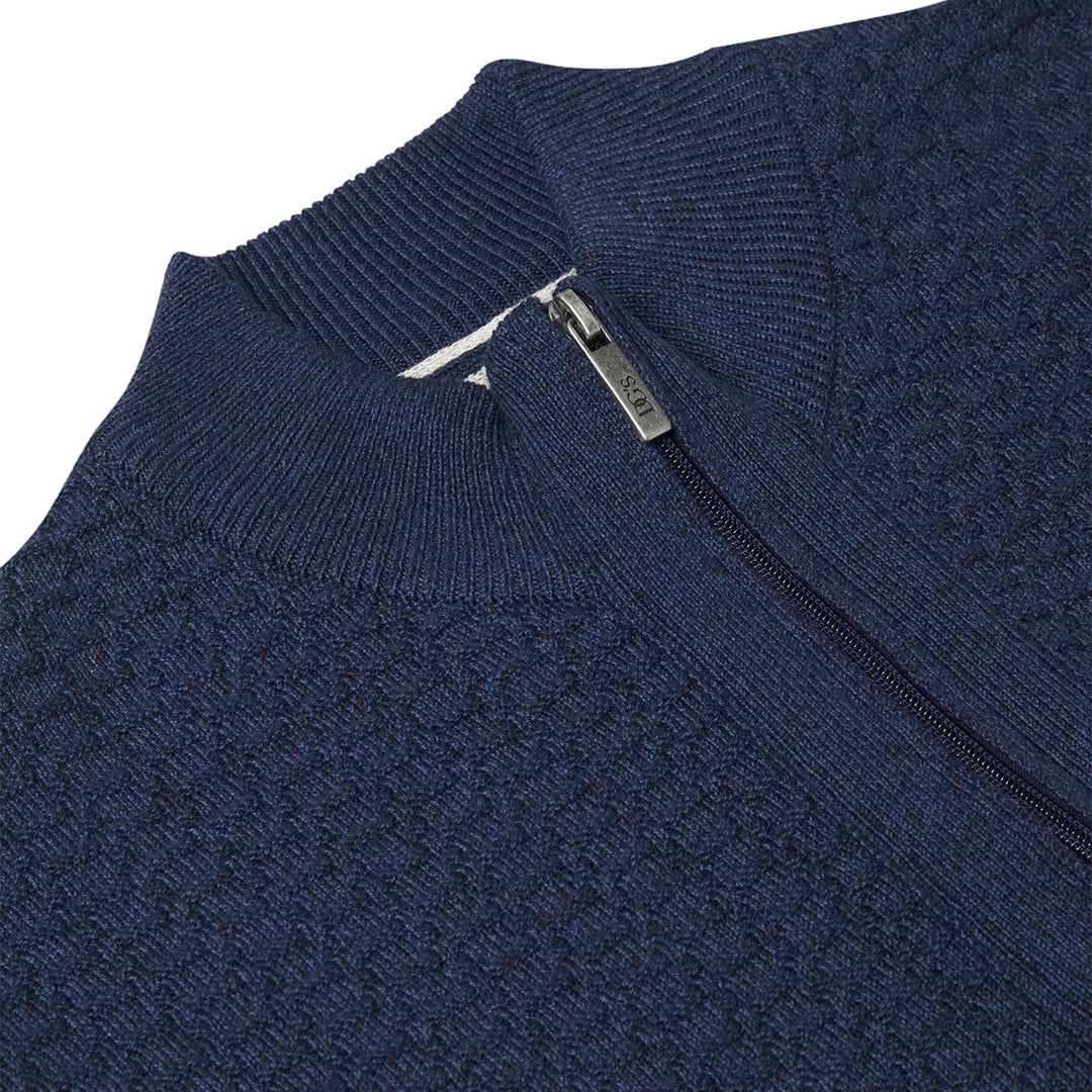 DG's Drifter Jumper Half Zip Long Sleeve Dark Blue 3-55329-28 - Baks Menswear Bournemouth