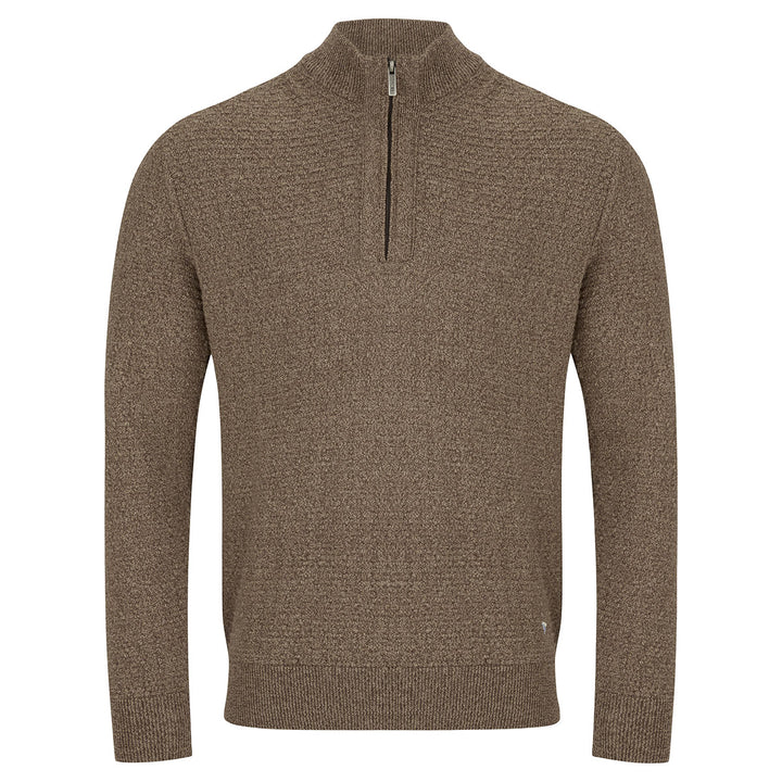 DG's Drifter Jumper Half Zip Long Sleeve Light Brown 3-55329-42 - Baks Menswear Bournemouth