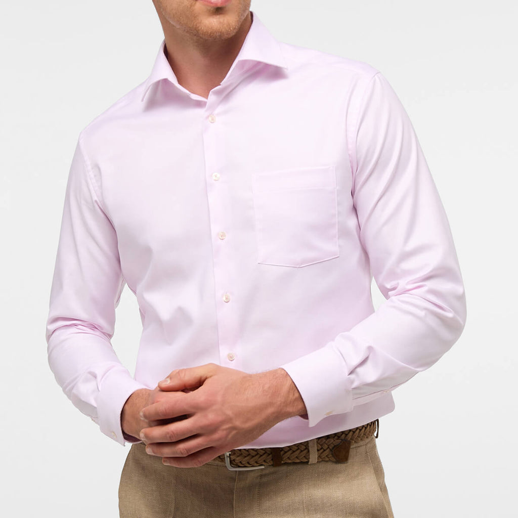Twill Shirt Modern 1SH11766 Pink Rose Textured Eterna Baks 3116-50X169 Menswear – Fit