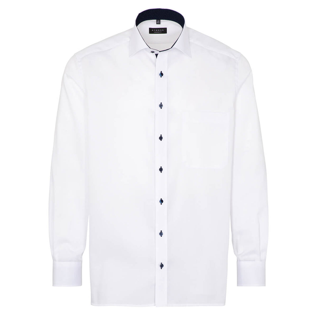 Eterna 8100-00-E137 White Mens Long Sleeve Comfort Fit Shirt - Baks Menswear Bournemouth