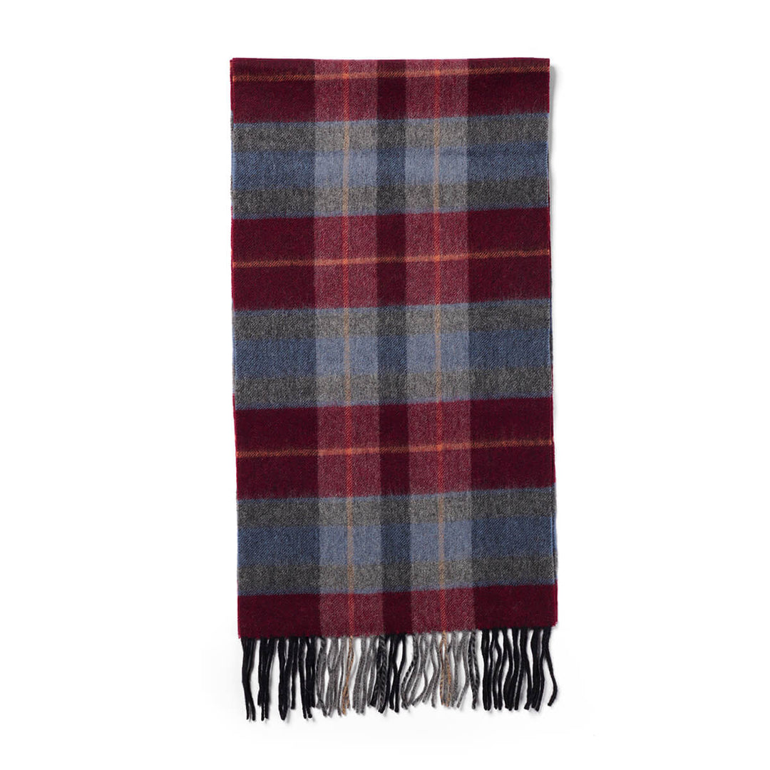 Failsworth LCS 520 Wine Red Checked Lambswool Scarf - Baks Menswear Bournemouth