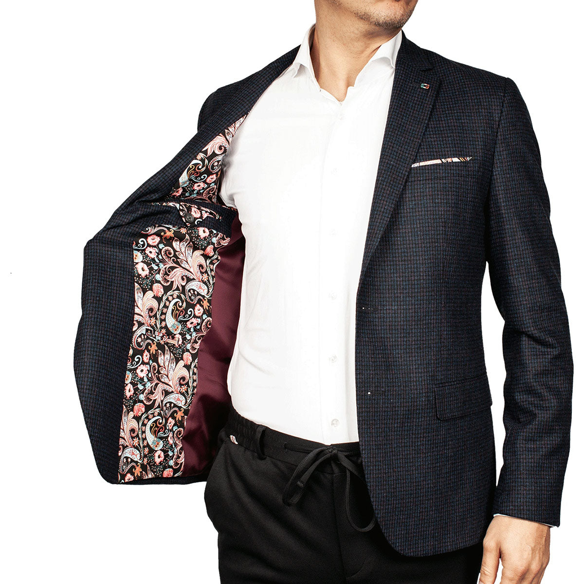 Giordano Mens Blazer Jacket Navy Wool Mix 422602