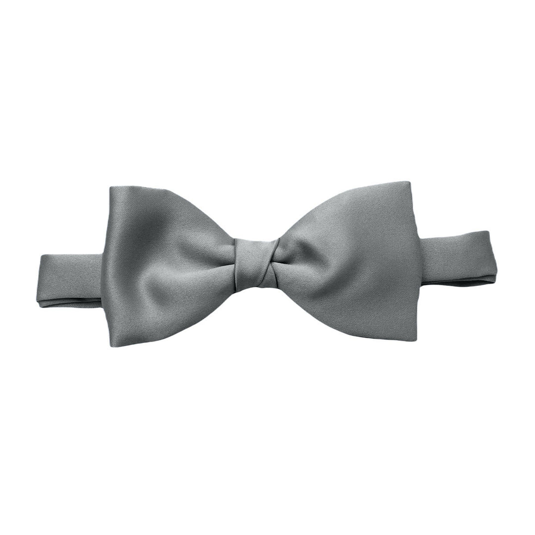 Grey Satin Bow Tie - Baks Menswear Bournemouth