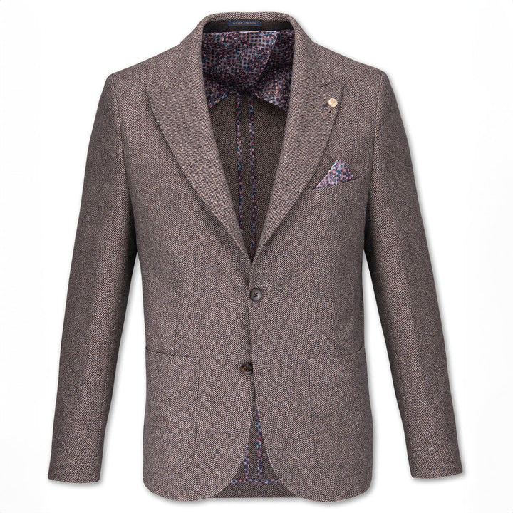 Guide London Jacket Wool Blend Herringbone Multi JK3594 - Baks Menswear Bournemouth