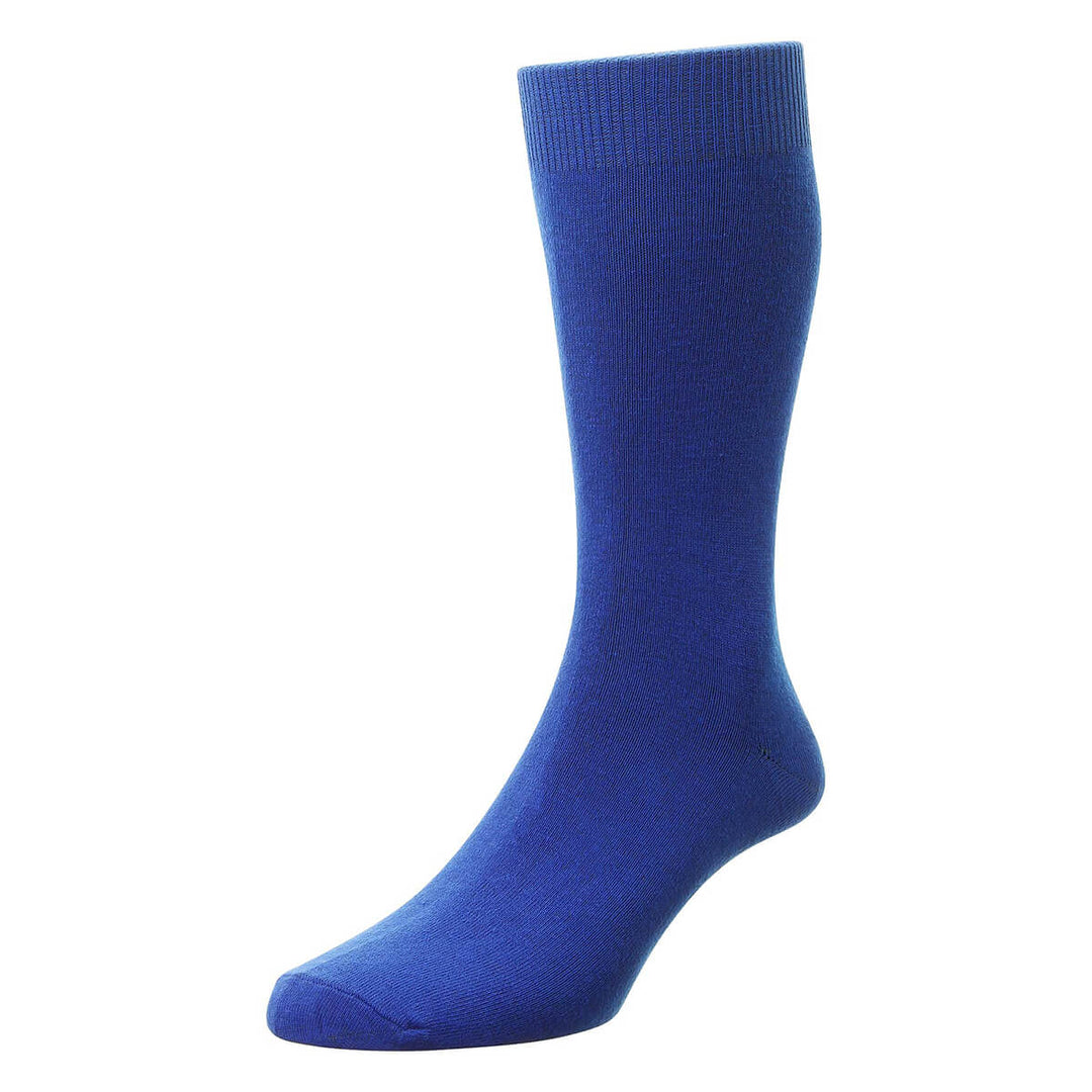 HJ 48 Royal Blue Cotton Rich Socks - Baks Menswear