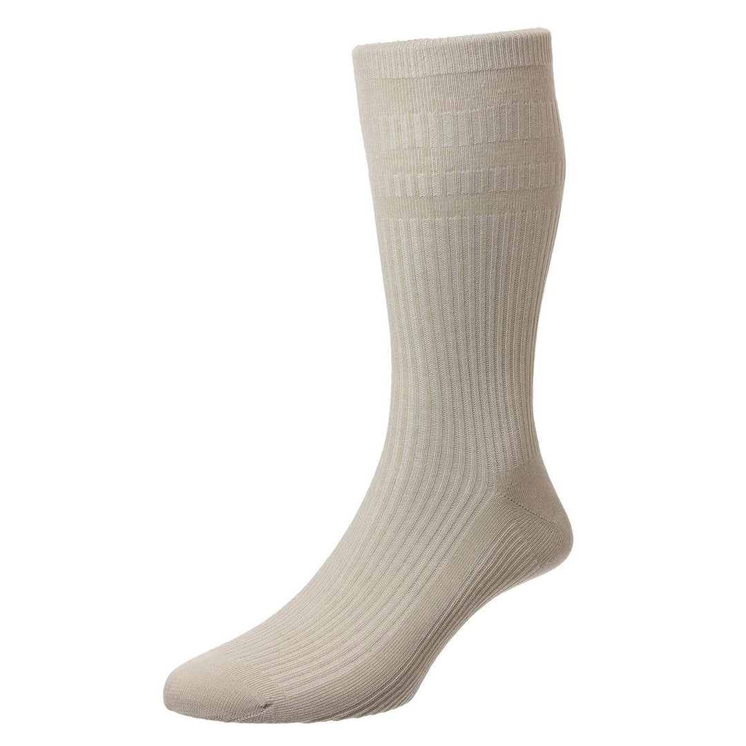 HJ 91 Oatmeal Cream Softop Cotton Rich Sock - Baks Menswear