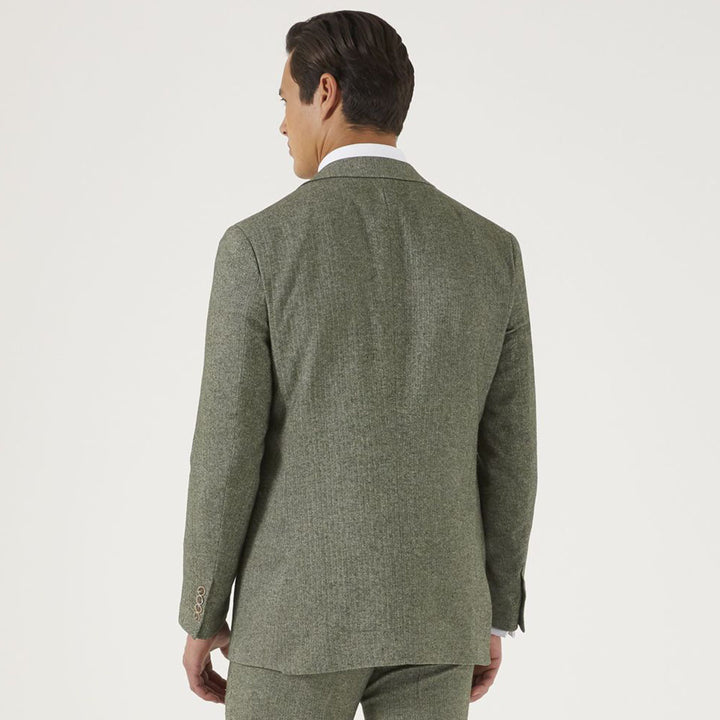 Jude Sage Green Suit Tailored Jacket Tweed Herringbone MM30051 - Baks Menswear Bournemouth