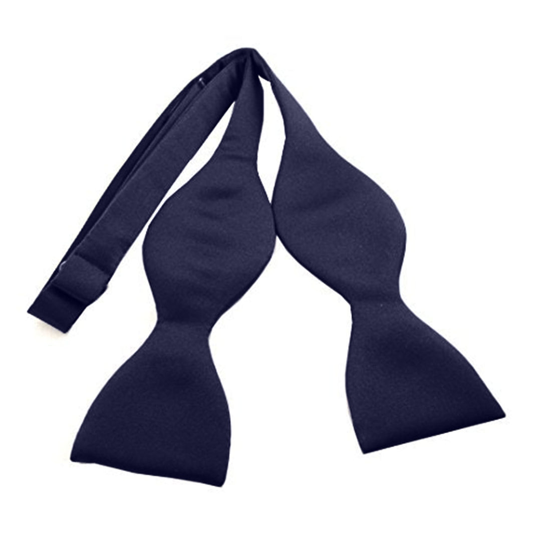 Navy Satin Self-Tie Bow Tie - Baks Menswear Bournemouth