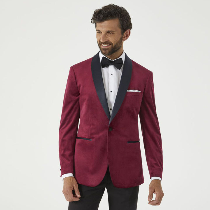 Paso Red Velvet Dinner Jacket - Baks Menswear Bournemouth