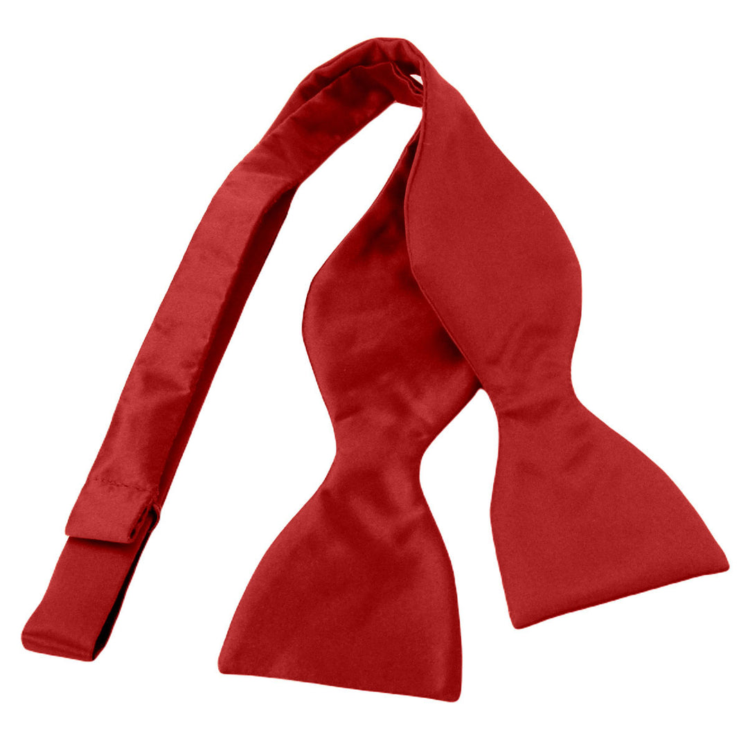 Red Satin Self-Tie Bow Tie - Naks Menswear Bournemouth