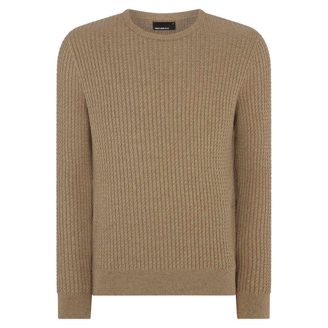 Remus Uomo 523-58673-43 Beige Crew Neck Jumper