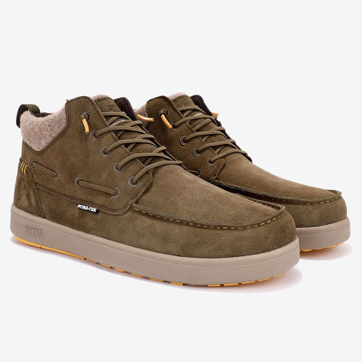 Walk In Pitas Kent Khaki Waterproof Suede Boots - Baks Menswear Bournemouth