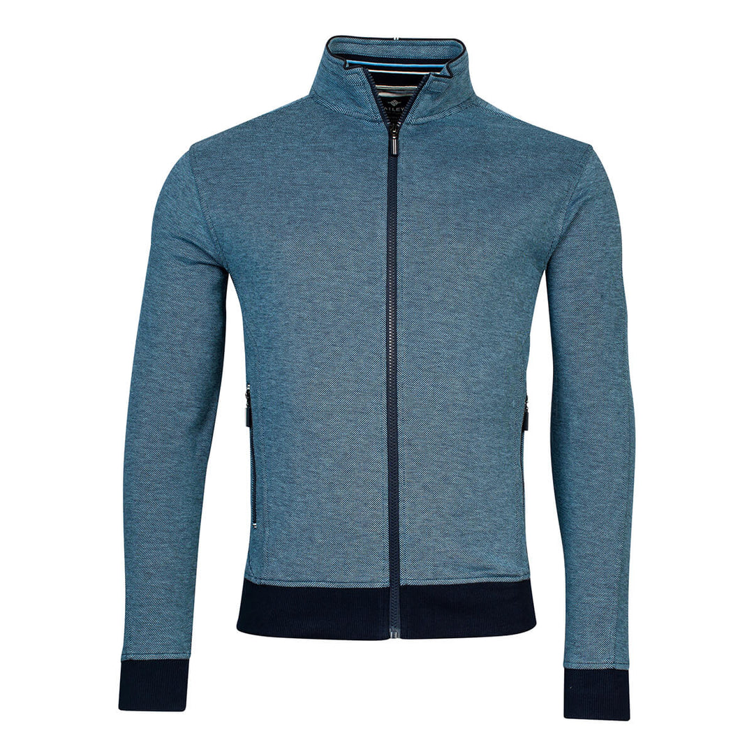 Baileys 312209 60 Blue Mens Long Sleeve Zip Front Sweat Cardigan - Baks Menswear